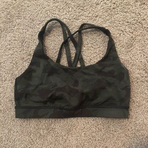 lululemon green camo energy bra